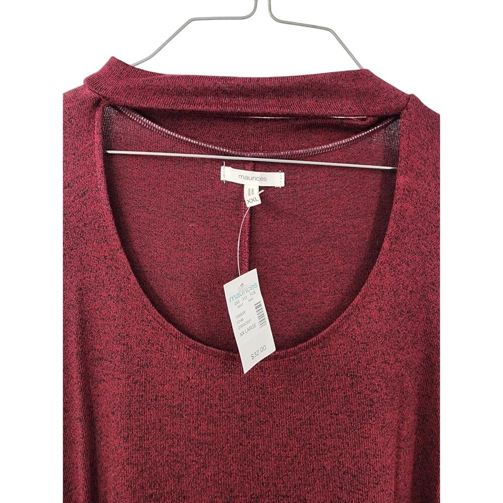 MAURICES Cold Shoulder Burgundy Top Womens Size XXL *NWT - Picture 5 of 6